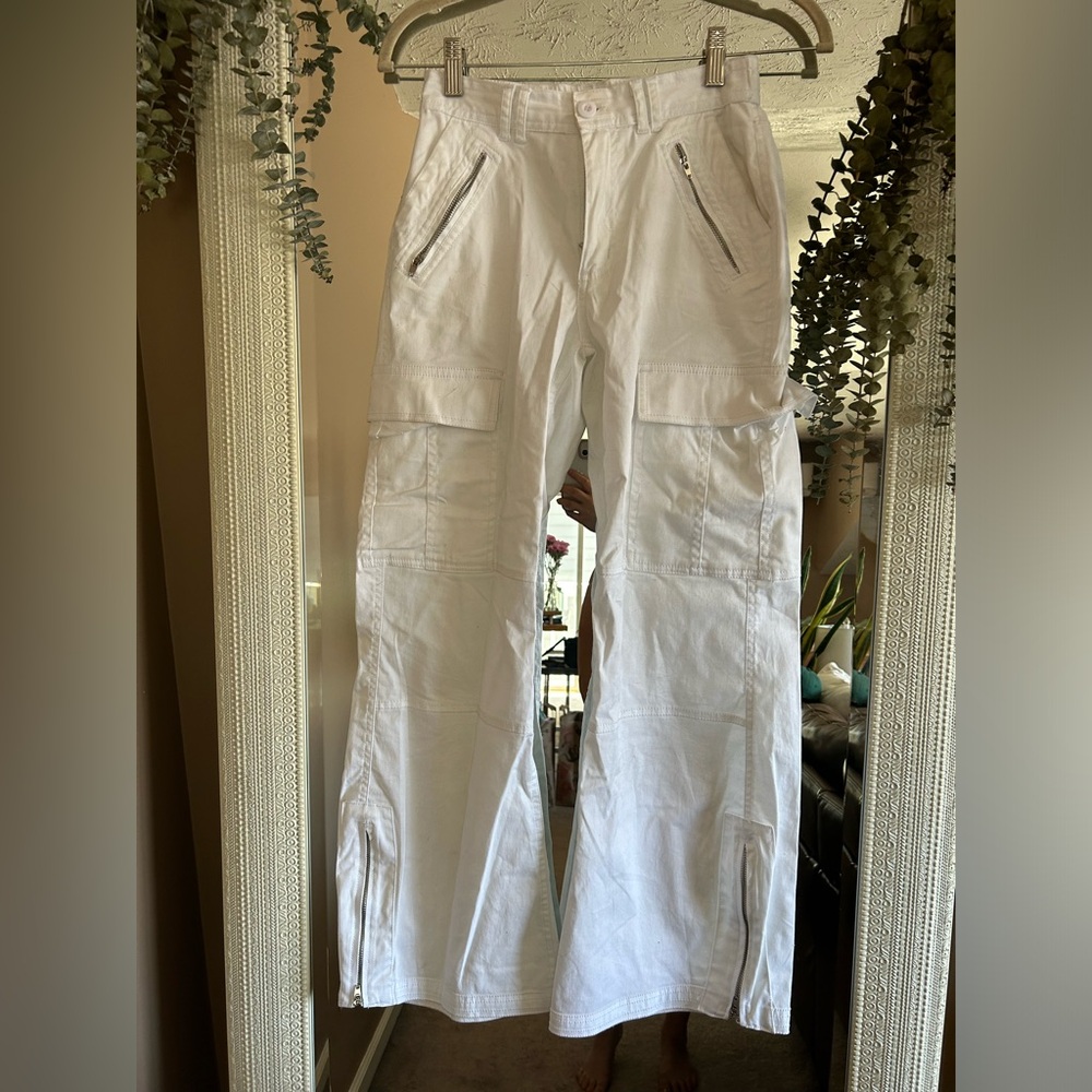 Wide leg cargo style pants